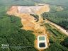 Aerial photo of new forest-products landfill development: designer and CQA manager